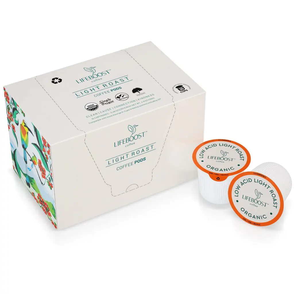 Lifeboost Light Roast Low Acid Coffee Pods