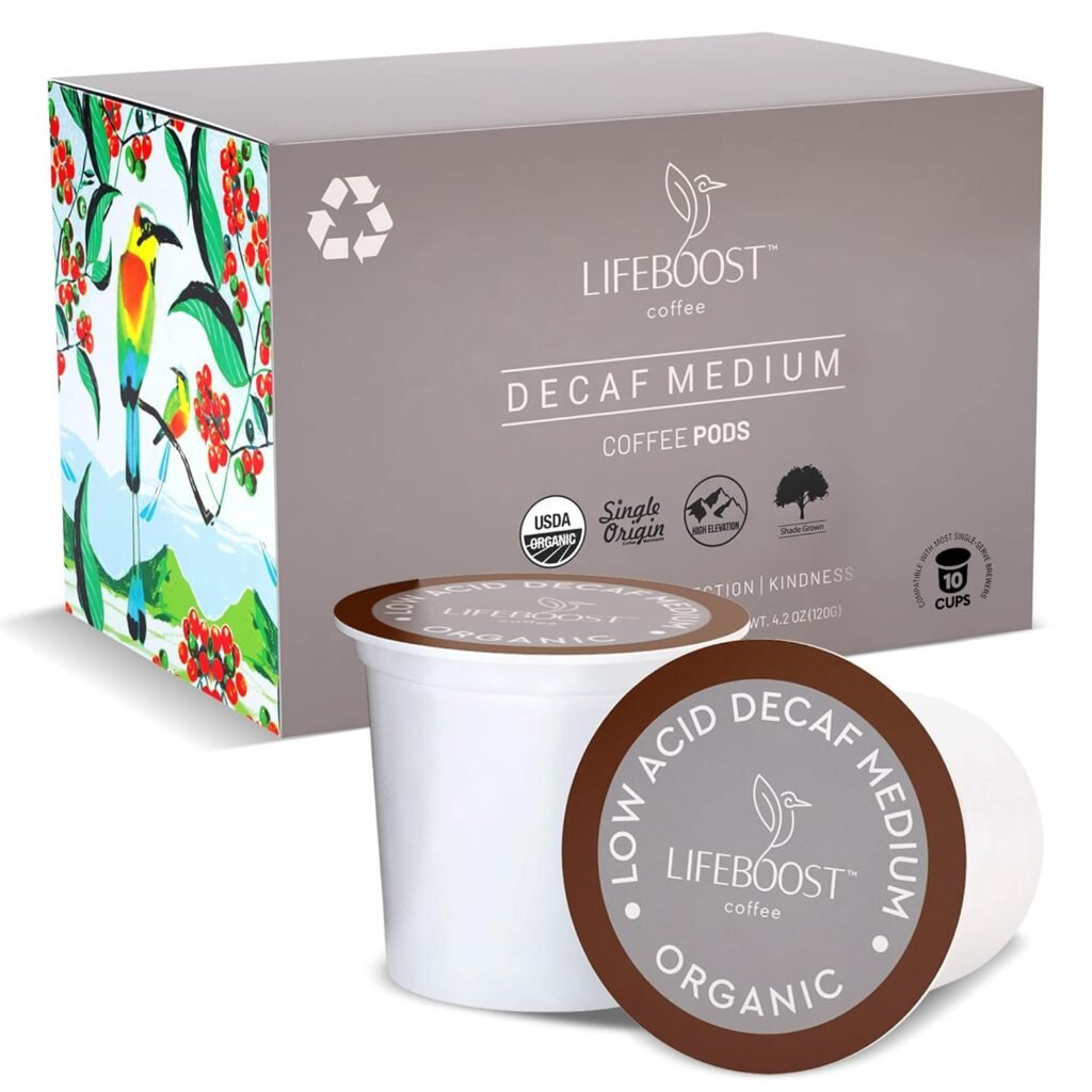 Lifeboost Organic Decaf Coffee K Cups - Low Acid